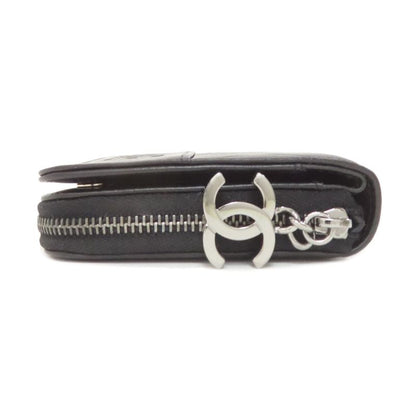 Chanel Quilted Silver Long Wallet