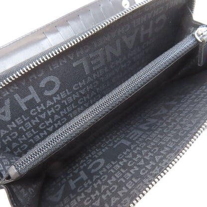 Chanel Quilted Silver Long Wallet