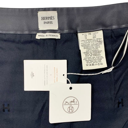 Hermes Set Suit Wool Orange Black White Jacket Skirt Check