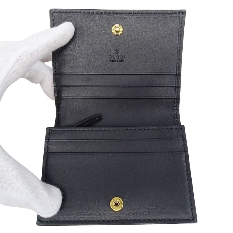 Gucci Wallet Bifold Wallet Queen Ma Galette Leather Rhinestone