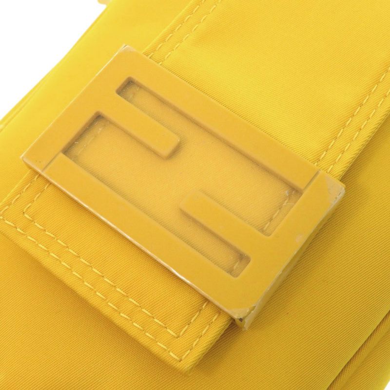 Fendi Baguette Phone Pouch Nylon Yellow Shoulder Bag
