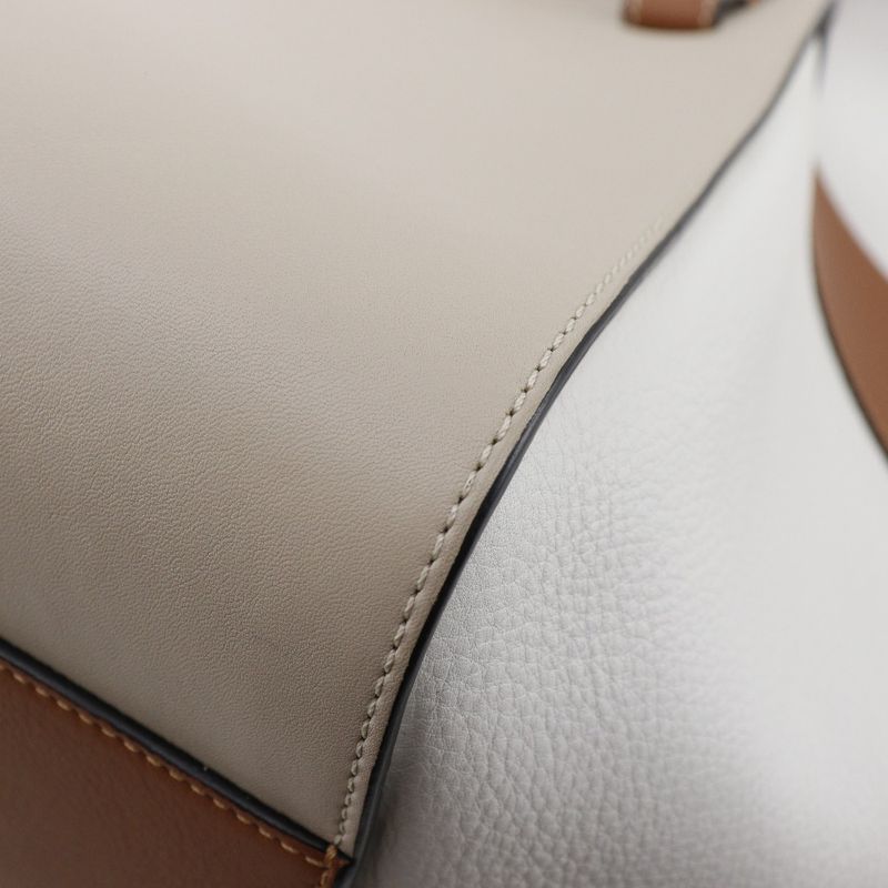 Loewe Hammock Small 2-Way Shoulder Calf Brown White Handbag