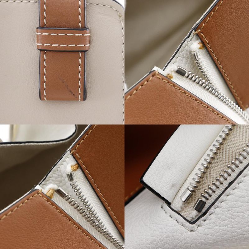 Loewe Hammock Small 2-Way Shoulder Calf Brown White Handbag