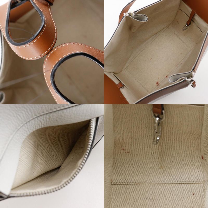 Loewe Hammock Small 2-Way Shoulder Calf Brown White Handbag