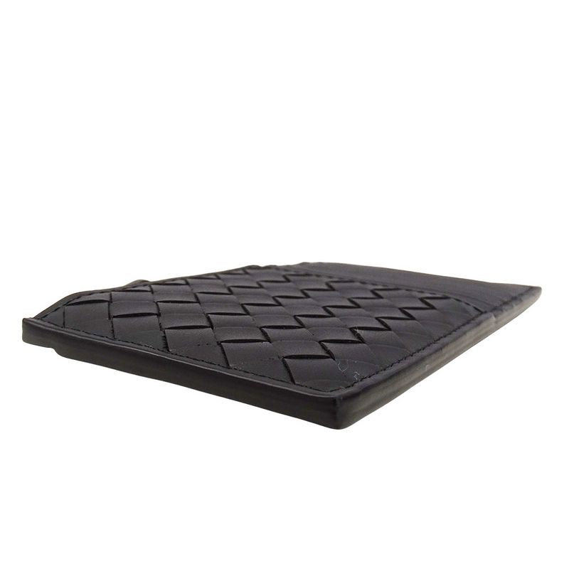 Bottega Veneta Wallet Intrecciato Coin Case Leather Black