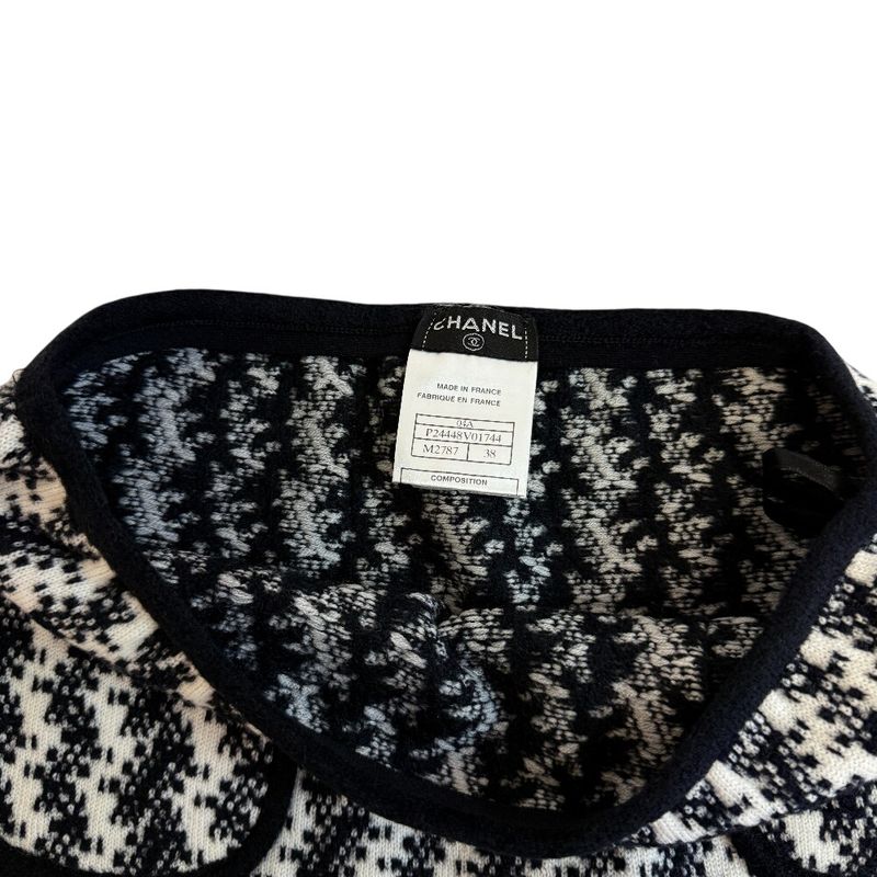 Chanel Fringe Skirt Wool Black