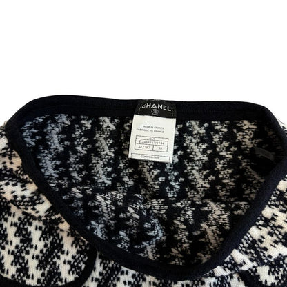 Chanel Fringe Skirt Wool Black