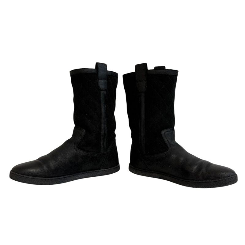 Chanel Quilted Boots Black
