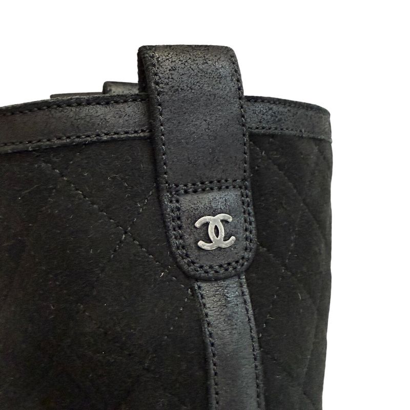 Chanel Quilted Boots Black