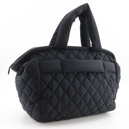 Chanel Coco Cocoon Quilted Nylon Black Boston Bag