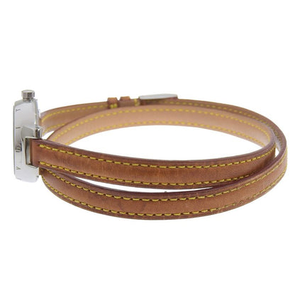 Louis Vuitton Tumble Stainless Steel Leather Quartz Analog Display