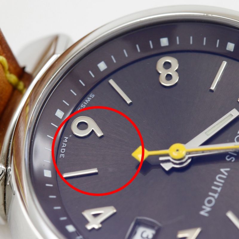 Louis Vuitton Tumble Stainless Steel Leather Quartz Analog Display