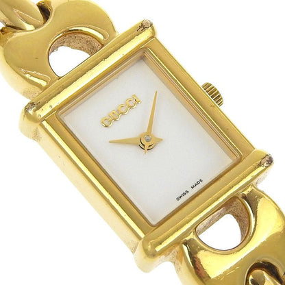 Gucci Gold Plated Quartz Analog Display White Dial Watch