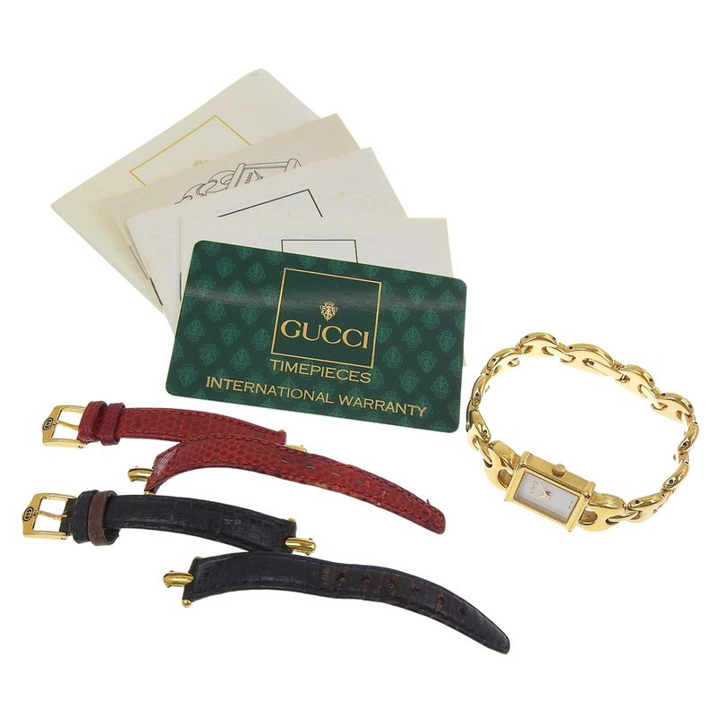 Gucci Gold Plated Quartz Analog Display White Dial Watch