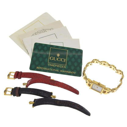 Gucci Gold Plated Quartz Analog Display White Dial Watch