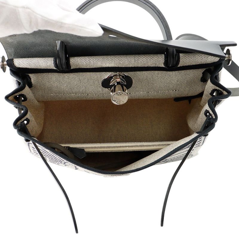 Hermes Herbag Zip PM Pegasus Pop Black Blue Indigo Ecru Silver Black Blue-indigo Ecru