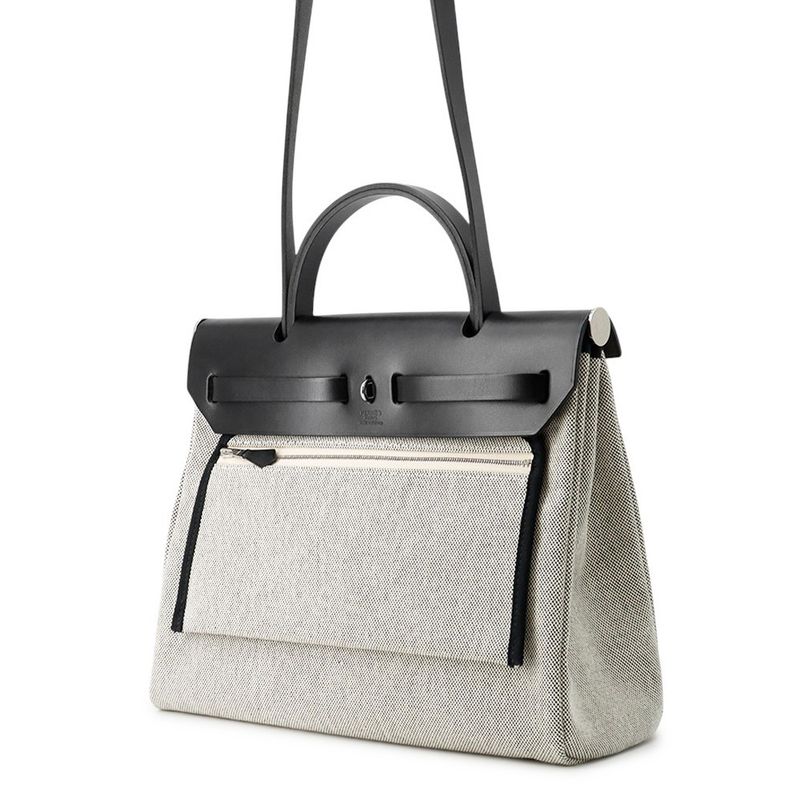 Hermes Herbag Zip PM Pegasus Pop Black Blue Indigo Ecru Silver Black Blue-indigo Ecru