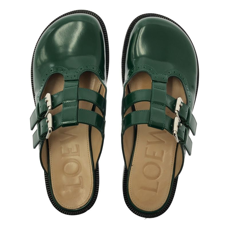 Loewe Campo Mary Jane Mule Sandals 39 Green