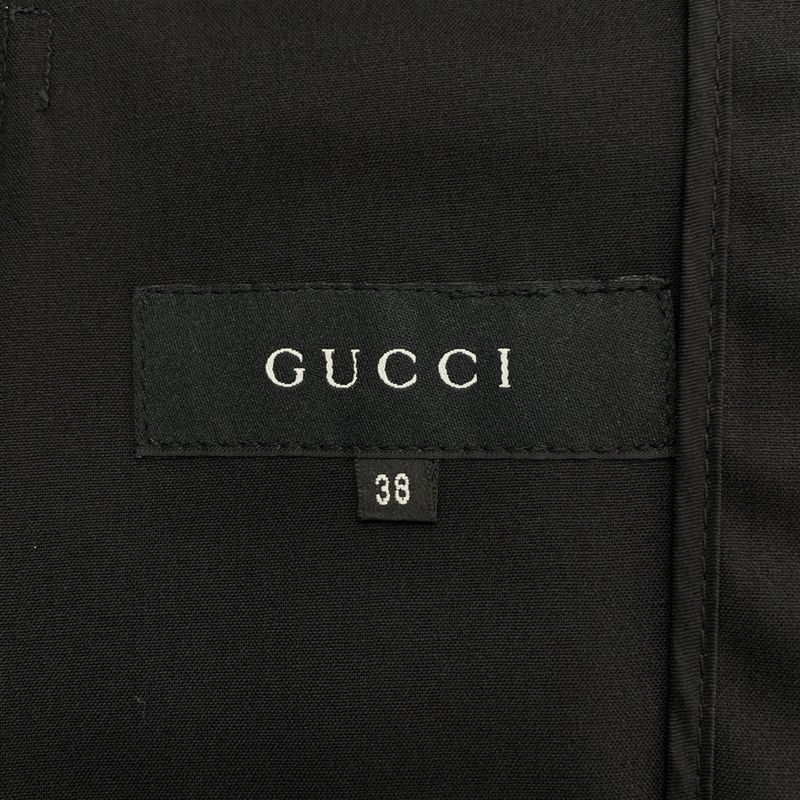 Gucci Set Suit Wool Cashmere Double Tailored Jacket Slacks Pants 38 Black