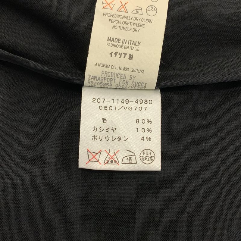 Gucci Set Suit Wool Cashmere Double Tailored Jacket Slacks Pants 38 Black
