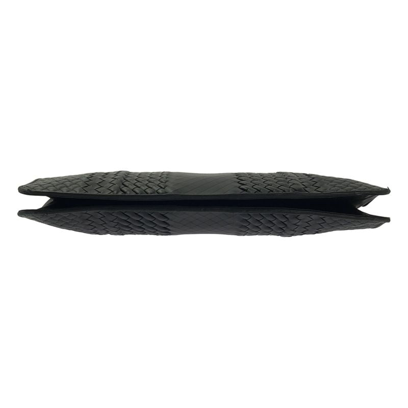 Bottega Veneta Intrecciato Leather Bree Business Bag Black