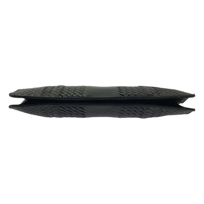 Bottega Veneta Intrecciato Leather Bree Business Bag Black
