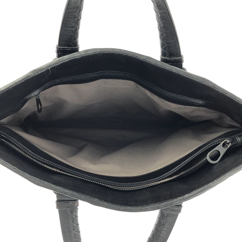 Bottega Veneta Intrecciato Leather Bree Business Bag Black