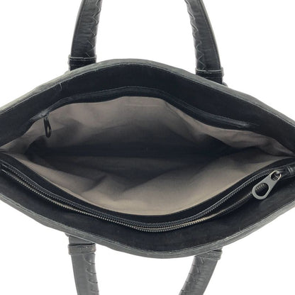 Bottega Veneta Intrecciato Leather Bree Business Bag Black