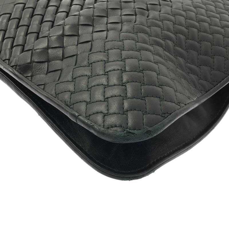Bottega Veneta Intrecciato Leather Bree Business Bag Black
