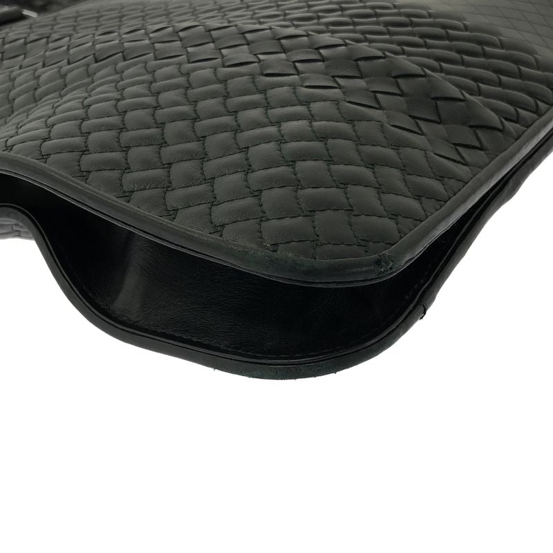 Bottega Veneta Intrecciato Leather Bree Business Bag Black
