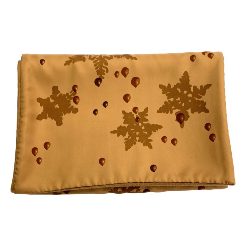 Hermes Snowflake Angora Silk Shawl Muffler Brown Scarf