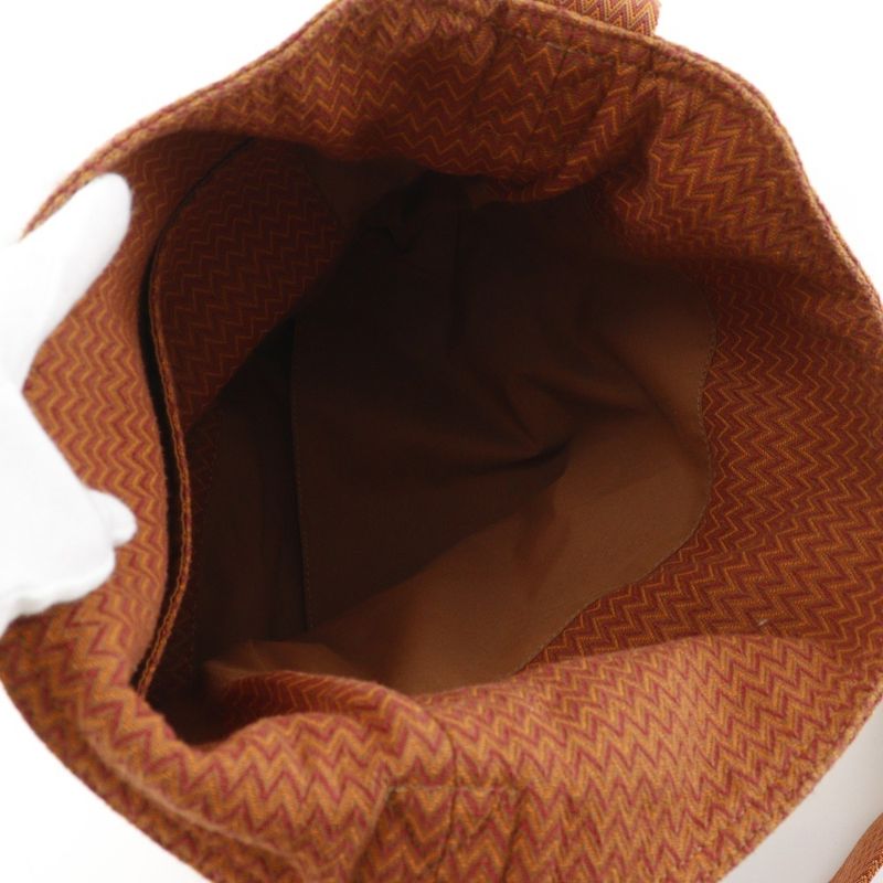 Hermes Sac de Pansage Canvas Orange Shoulder Bag
