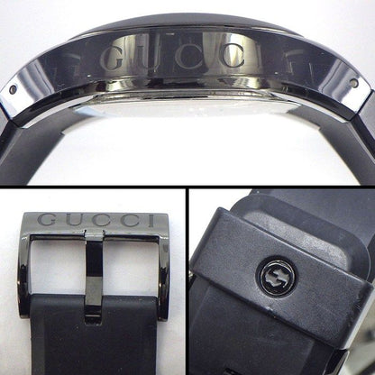 Gucci Watch Sync 137.1 Date Interlocking Black Dial SS Polyamide Synthetic