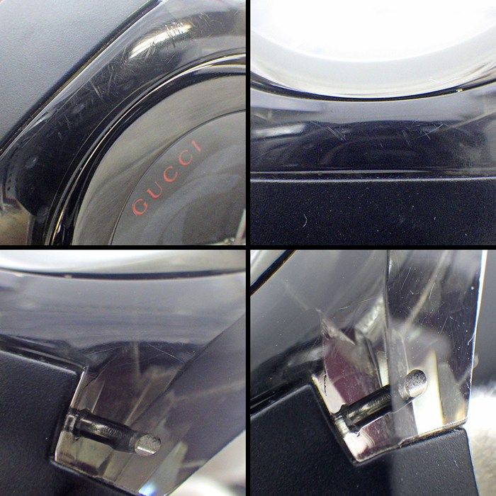 Gucci Watch Sync 137.1 Date Interlocking Black Dial SS Polyamide Synthetic