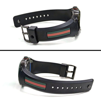 Gucci Watch Sync 137.1 Date Interlocking Black Dial SS Polyamide Synthetic