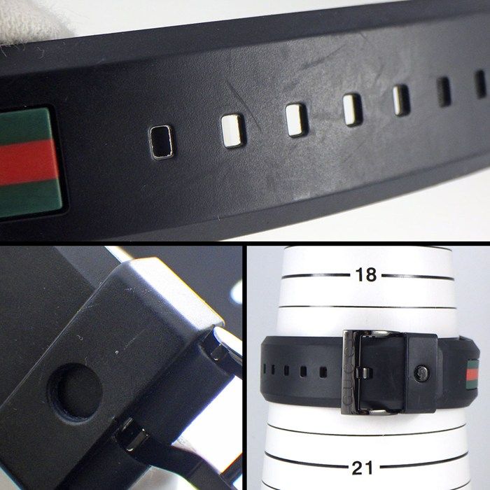 Gucci Watch Sync 137.1 Date Interlocking Black Dial SS Polyamide Synthetic