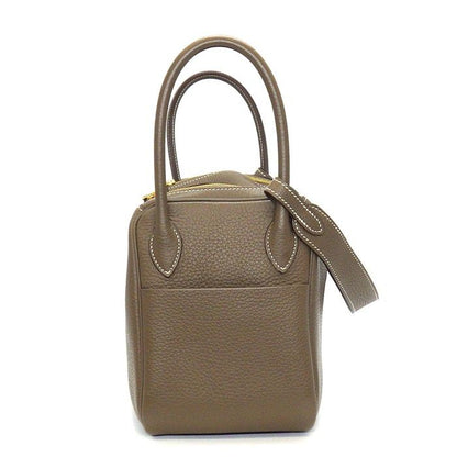 Hermes Shoulder Bag Lindy 26 Etoupe Taurillon Clemence Gold
