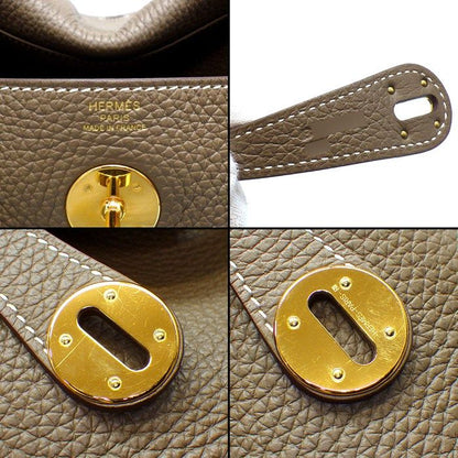 Hermes Shoulder Bag Lindy 26 Etoupe Taurillon Clemence Gold