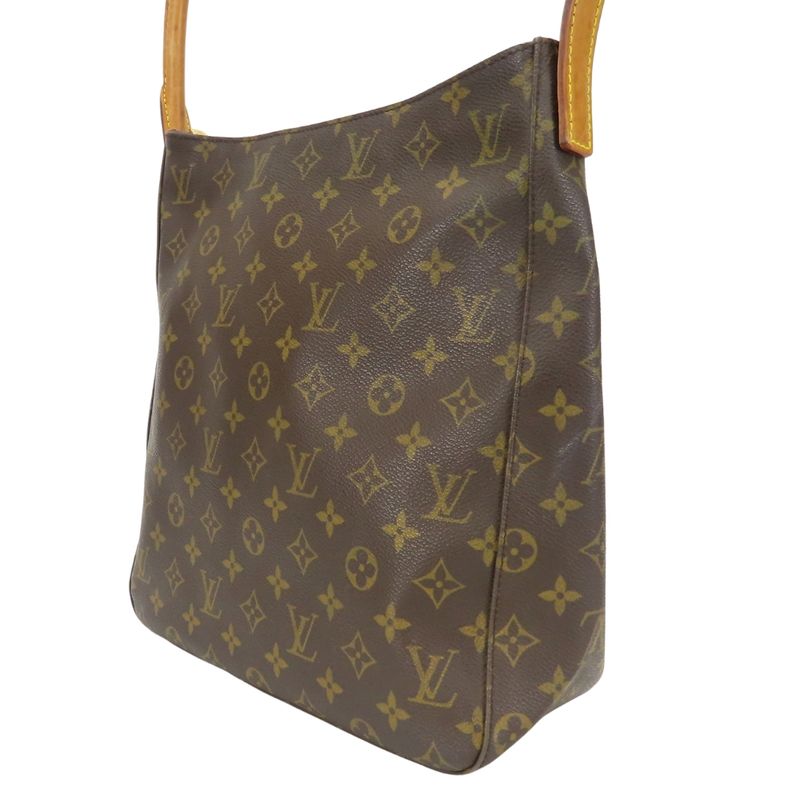 Louis Vuitton Shoulder Bag Looping GM Monogram Leather Brown