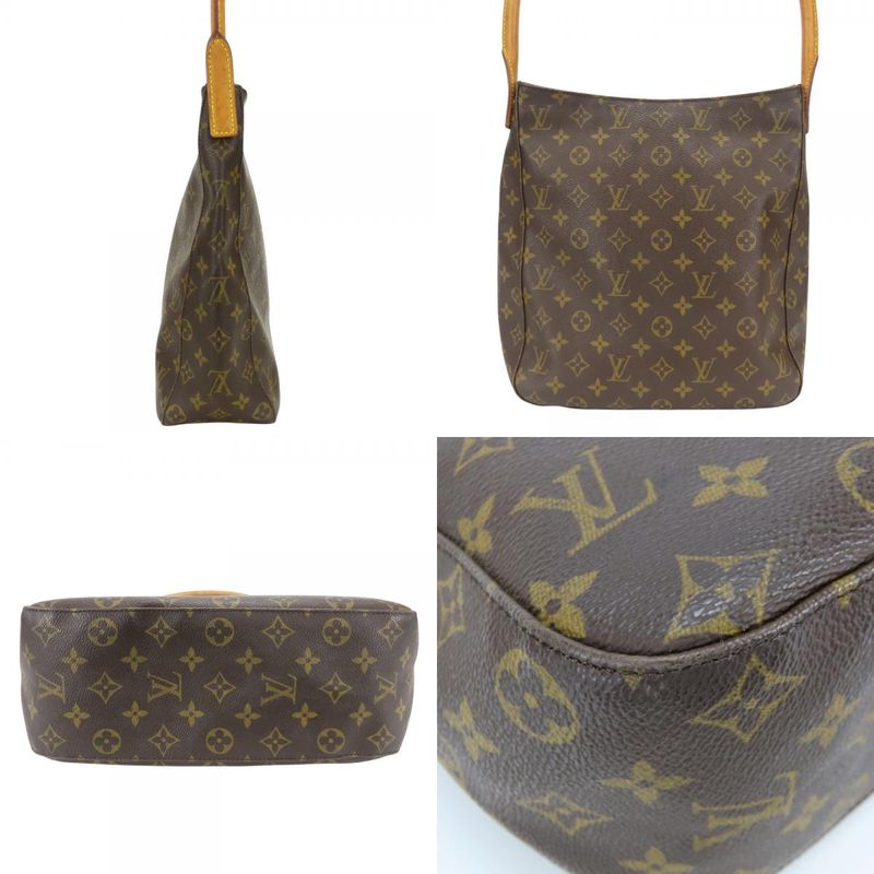 Louis Vuitton Shoulder Bag Looping GM Monogram Leather Brown