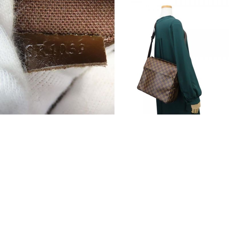 Louis Vuitton Shoulder Bag Naviglio Damier Ebene Brown Casual