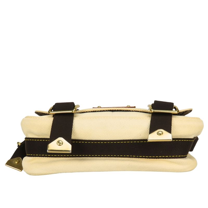Louis Vuitton Shoulder Bag Antigua Besace Canvas Ecru Ivory Brown