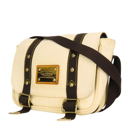 Louis Vuitton Shoulder Bag Antigua Besace Canvas Ecru Ivory Brown