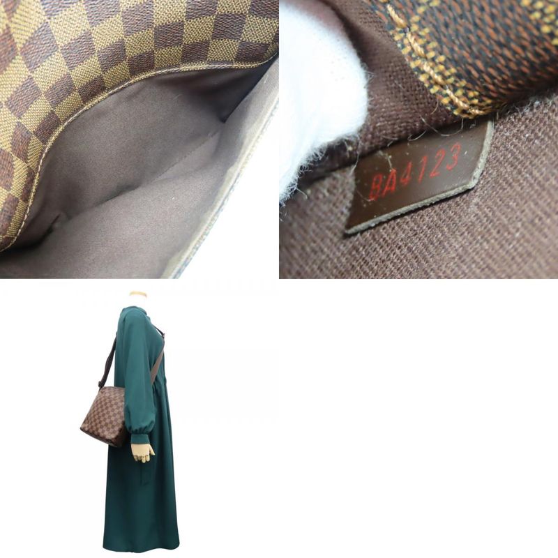 Louis Vuitton Shoulder Bag Trotteur Boble Damier Leather Ebene Brown