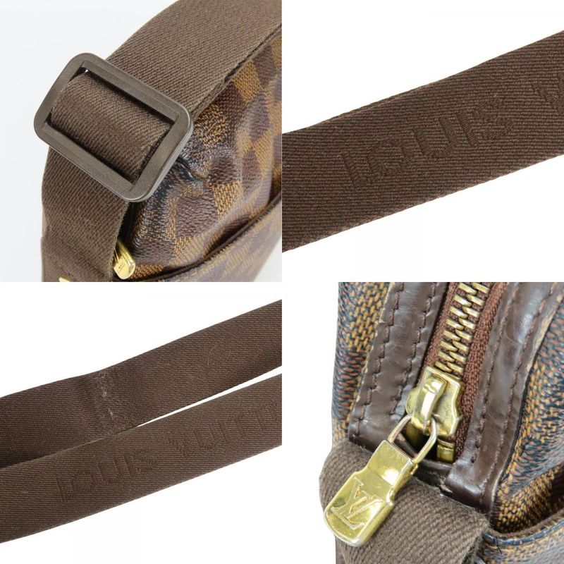 Louis Vuitton Shoulder Bag Trotteur Boble Damier Leather Ebene Brown