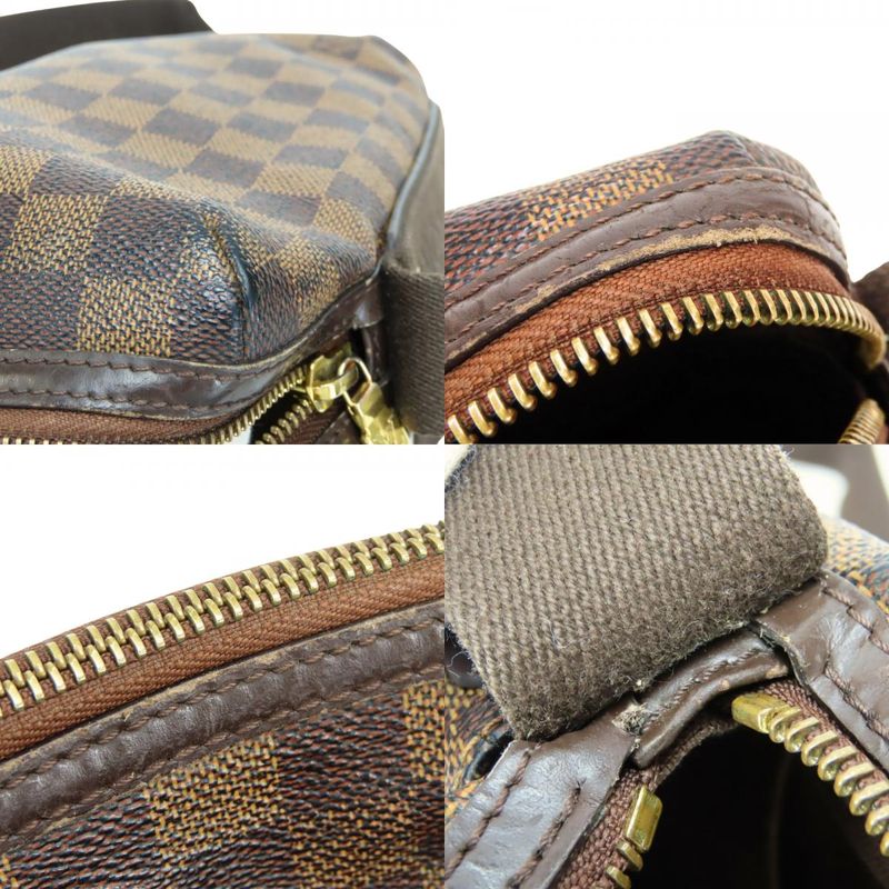 Louis Vuitton Shoulder Bag Trotteur Boble Damier Leather Ebene Brown