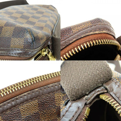 Louis Vuitton Shoulder Bag Trotteur Boble Damier Leather Ebene Brown