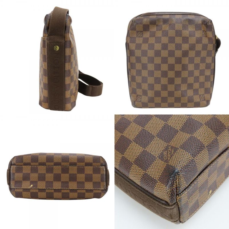 Louis Vuitton Shoulder Bag Trotteur Boble Damier Leather Ebene Brown