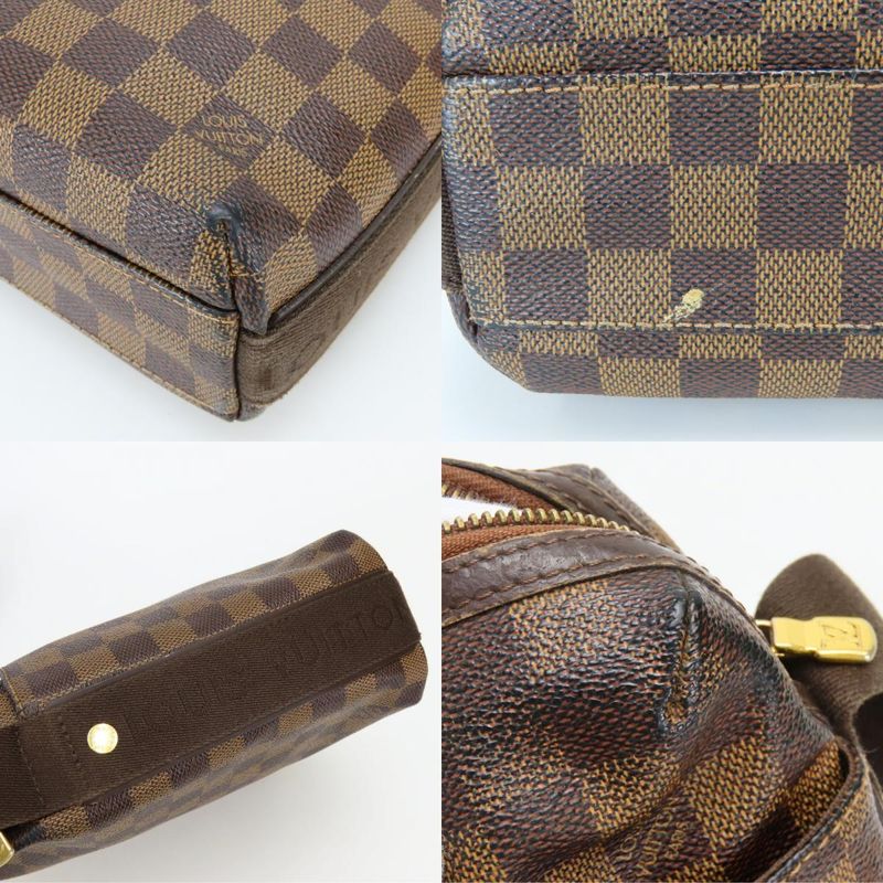 Louis Vuitton Shoulder Bag Trotteur Boble Damier Leather Ebene Brown