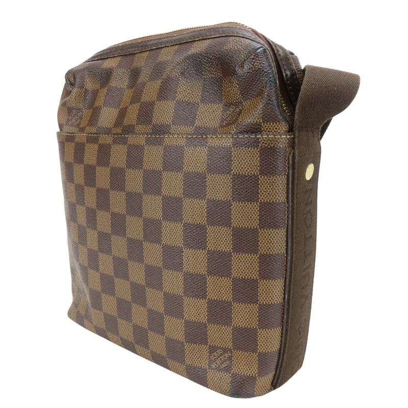 Louis Vuitton Shoulder Bag Trotteur Boble Damier Leather Ebene Brown